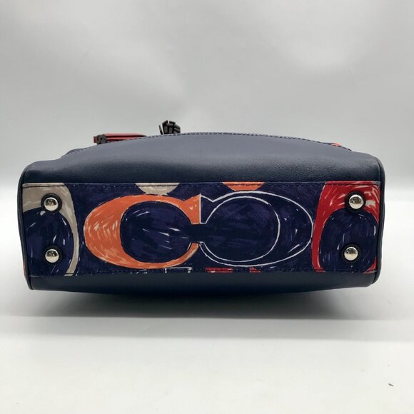 Coach Blue Canvas Legacy Heritage Candace Carryall Satchel Bag 19951 - Picture 5 of 11